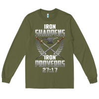 Army Green iron sharpens iron quote proverbs 2717 christian cool gift t shirt Long Sleeve Tee - linhVisuals