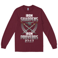 Burgundy iron sharpens iron quote proverbs 2717 christian cool gift t shirt Long Sleeve Tee - linhVisuals