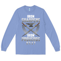 Colony Blue iron sharpens iron quote proverbs 2717 christian cool gift t shirt Long Sleeve Tee - linhVisuals