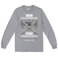 Heather Grey iron sharpens iron quote proverbs 2717 christian cool gift t shirt Long Sleeve Tee - linhVisuals