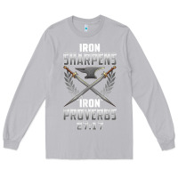 Moon Dust iron sharpens iron quote proverbs 2717 christian cool gift t shirt Long Sleeve Tee - linhVisuals