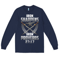 Navy iron sharpens iron quote proverbs 2717 christian cool gift t shirt Long Sleeve Tee - linhVisuals