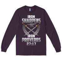 Plum iron sharpens iron quote proverbs 2717 christian cool gift t shirt Long Sleeve Tee - linhVisuals