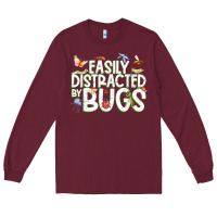 Burgundy funny bug tshirt, insect lover shirt, bug collector t shirt Long Sleeve Tee - linhVisuals