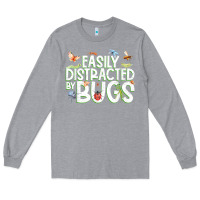 Heather Grey funny bug tshirt, insect lover shirt, bug collector t shirt Long Sleeve Tee - linhVisuals