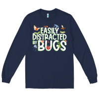 Navy funny bug tshirt, insect lover shirt, bug collector t shirt Long Sleeve Tee - linhVisuals
