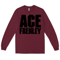 Burgundy the-ace-frehley-trouble-walkin-cool Long Sleeve Tee - linhVisuals