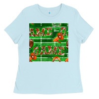 Baby Blue american football megaphone and game seamless pattern Ladies Tee - BundleAndBundleShop