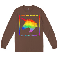 Chestnut feeling magical but also stabby unicorn rainbow t shirt Long Sleeve Tee - linhVisuals