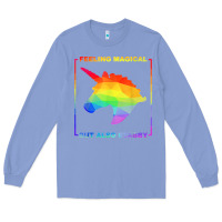 Colony Blue feeling magical but also stabby unicorn rainbow t shirt Long Sleeve Tee - linhVisuals