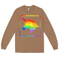 Toasted Coconut feeling magical but also stabby unicorn rainbow t shirt Long Sleeve Tee - linhVisuals