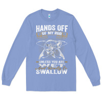 Colony Blue mens hands off of my rod bass fishing fisherman t shirt Long Sleeve Tee - linhVisuals
