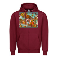 Burgundy Fall heifer cow Zipper Hoodie - RanaPortraitStore
