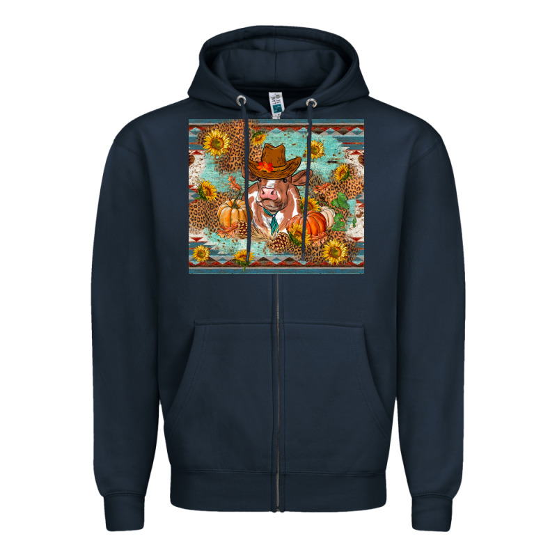 Fall Heifer Cow Zipper Hoodie by RanaPortraitStore | Teevron