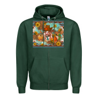Sports Green Fall heifer cow Zipper Hoodie - RanaPortraitStore