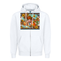 White Fall heifer cow Zipper Hoodie - RanaPortraitStore