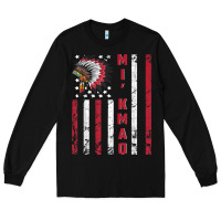 Black mi’kmaq tribe native american flag mi’kmaq heritage related t shir Long Sleeve Tee - linhVisuals
