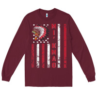Burgundy mi’kmaq tribe native american flag mi’kmaq heritage related t shir Long Sleeve Tee - linhVisuals