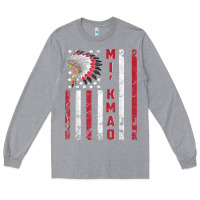 Heather Grey mi’kmaq tribe native american flag mi’kmaq heritage related t shir Long Sleeve Tee - linhVisuals