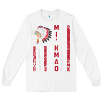 White mi’kmaq tribe native american flag mi’kmaq heritage related t shir Long Sleeve Tee - linhVisuals