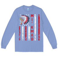 Colony Blue mi’kmaq tribe native american flag mi’kmaq heritage related t shir Long Sleeve Tee - linhVisuals