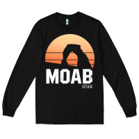 Black moab utah arches national park vintage retro outdoor hiking pullover h Long Sleeve Tee - linhVisuals