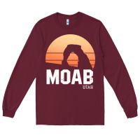 Burgundy moab utah arches national park vintage retro outdoor hiking pullover h Long Sleeve Tee - linhVisuals