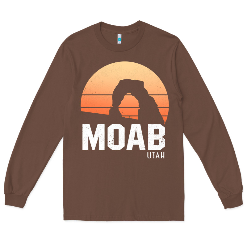 Moab Utah Arches National Park Vintage Retro Outdoor Hiking Pullover H Long Sleeve Tee by linhVisuals | Teevron