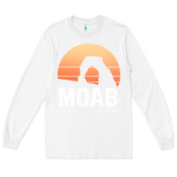 White moab utah arches national park vintage retro outdoor hiking pullover h Long Sleeve Tee - linhVisuals