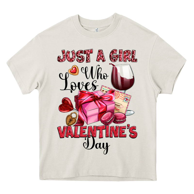 Just A Girl Who Loves Valentine's Day Heavy Core Tee by OliviaCreatesArt | Teevron