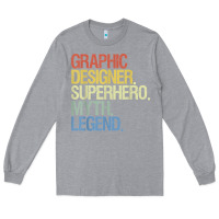 Heather Grey funny graphic designer t shirt Long Sleeve Tee - linhVisuals