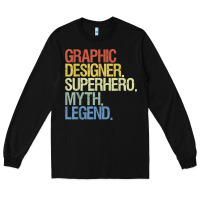 Black funny graphic designer t shirt Long Sleeve Tee - linhVisuals