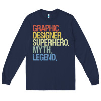 Navy funny graphic designer t shirt Long Sleeve Tee - linhVisuals