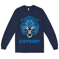 Navy funny vintage lion face head detroit gifts tank top Long Sleeve Tee - linhVisuals