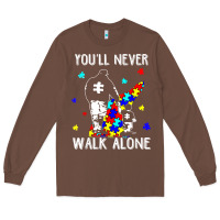 Chestnut autism dad you will never walk alone support autism son t shirt Long Sleeve Tee - linhVisuals