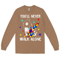 Toasted Coconut autism dad you will never walk alone support autism son t shirt Long Sleeve Tee - linhVisuals