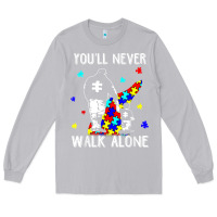 Moon Dust autism dad you will never walk alone support autism son t shirt Long Sleeve Tee - linhVisuals