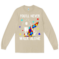 Mushroom autism dad you will never walk alone support autism son t shirt Long Sleeve Tee - linhVisuals