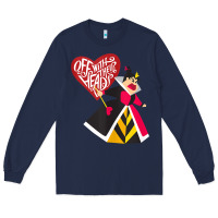 Navy alice in wonderland queen of hearts off with their heads tank top Long Sleeve Tee - linhVisuals