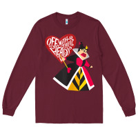 Burgundy alice in wonderland queen of hearts off with their heads tank top Long Sleeve Tee - linhVisuals