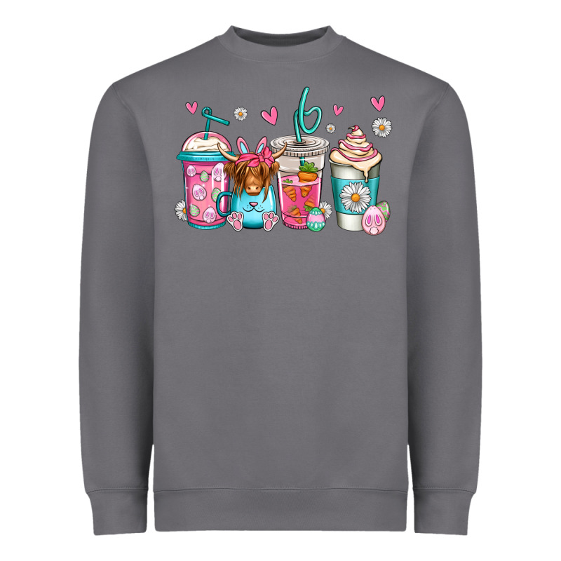 Easter Longhaired Cow Coffee Cups Heavyweight Sweatshirt by Jasminsmagicworld | Teevron