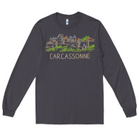 Smoke carcassonne france unique hand drawn art gift men women t shirt Long Sleeve Tee - linhVisuals