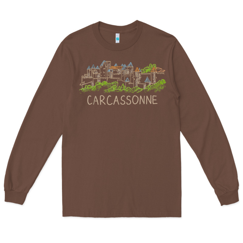 Carcassonne France Unique Hand Drawn Art Gift Men Women T Shirt Long Sleeve Tee by linhVisuals | Teevron
