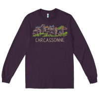 Plum carcassonne france unique hand drawn art gift men women t shirt Long Sleeve Tee - linhVisuals