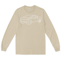 Mushroom cybertrucks line art pocket futuristic ev truck cyber design t shirt Long Sleeve Tee - linhVisuals