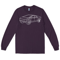 Plum cybertrucks line art pocket futuristic ev truck cyber design t shirt Long Sleeve Tee - linhVisuals