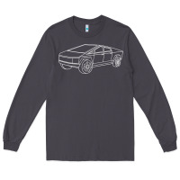 Smoke cybertrucks line art pocket futuristic ev truck cyber design t shirt Long Sleeve Tee - linhVisuals