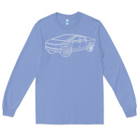 Colony Blue cybertrucks line art pocket futuristic ev truck cyber design t shirt Long Sleeve Tee - linhVisuals