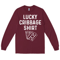 Burgundy funny cribbage shirt lucky card game player lover gift t shirt Long Sleeve Tee - linhVisuals