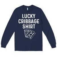 Navy funny cribbage shirt lucky card game player lover gift t shirt Long Sleeve Tee - linhVisuals